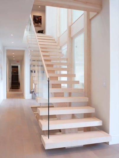 Maple open-stringer bespoke handmade staircases Bristol