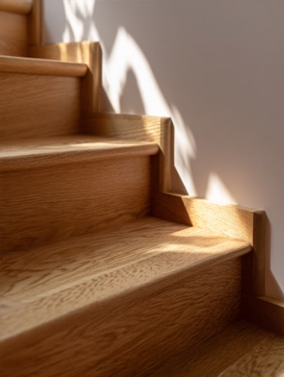 Solid oak stair treads bespoke handmade stairs Bristol